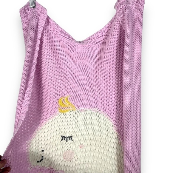 Handmade Unicorn 3D Knit Daycare School Naptime Blanket, Pink, Size 48x25 inches - Picture 8 of 10